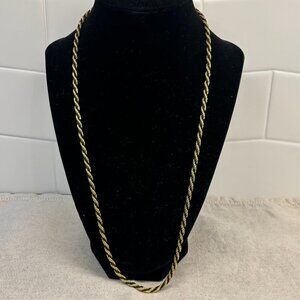 Vintage Trifari Black/Gold Tone Rope Necklace